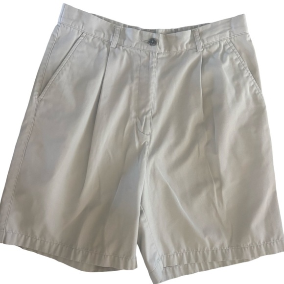 Bundle of 2 90’s Ultra high Chino Shorts, LL Bean and Talbots- Yellow, gray, 10 - Picture 2 of 6